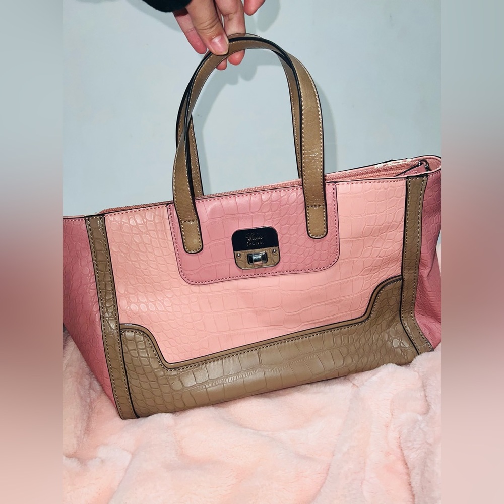 Guess Purse Handbag In Pink And Brown - image 2
